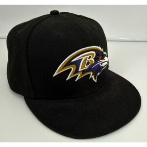 Baltimore Ravens Hat Cap Fitted Mens 7.5 Black NFL Football New Era 59FIFTY